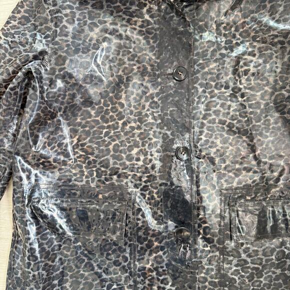 Elliott Lauren Leopard Print Animal Print Transparent Coat 100% TPU Size Medium - Picture 3 of 8
